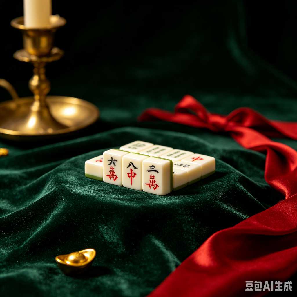 vintage text mahjong set